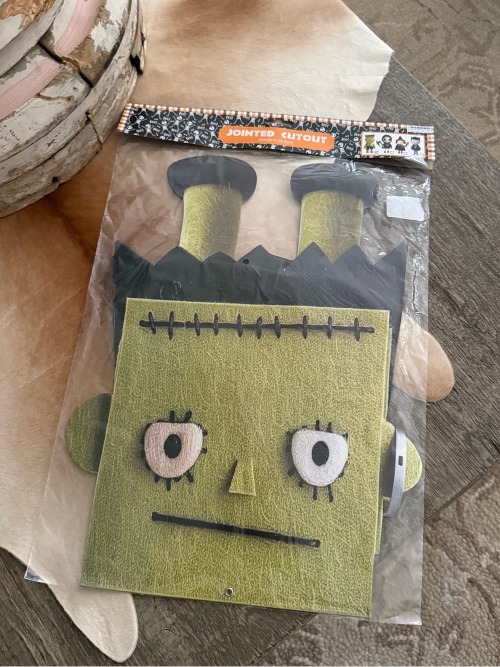 Brand NWT Frankenstein Jointed Cutout Paper Decoration - Green
